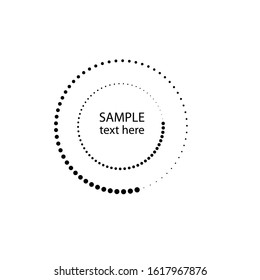 Halftone dots in circle form. round logo . vector dotted frame . design element