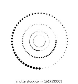 Halftone dots in circle form. round logo . vector dotted frame . design element