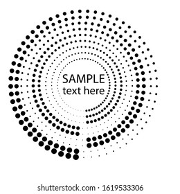 Halftone dots in circle form. round logo . vector dotted frame . design element