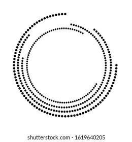 Halftone dots in circle form. round logo . vector dotted frame . design element