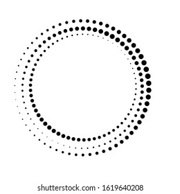 Halftone dots in circle form. round logo . vector dotted frame . design element