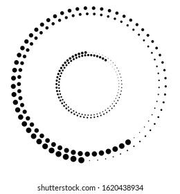 Halftone dots in circle form. round logo . vector dotted frame . design element