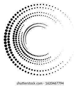 Halftone dots in circle form. round logo . vector dotted frame . design element