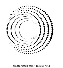 Halftone dots in circle form. round logo . vector dotted frame . design element