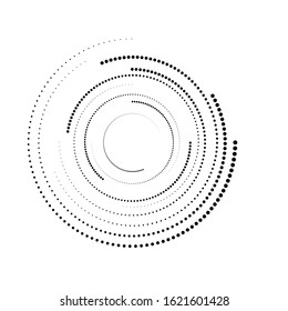 Halftone dots in circle form. round logo . vector dotted frame . design element