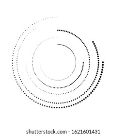 Halftone dots in circle form. round logo . vector dotted frame . design element