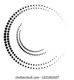 Halftone dots in circle form. round logo . vector dotted frame . design element