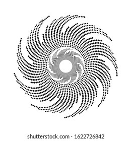 Halftone dots in circle form. round logo . vector dotted frame . design element