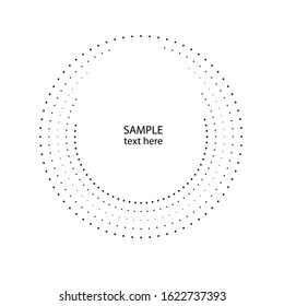 Halftone dots in circle form. round logo . vector dotted frame . design element