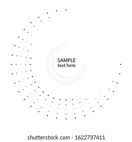 Halftone dots in circle form. round logo . vector dotted frame . design element
