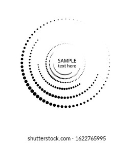 Halftone dots in circle form. round logo . vector dotted frame . design element