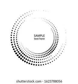 Halftone dots in circle form. round logo . vector dotted frame . design element