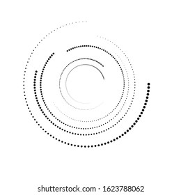 Halftone dots in circle form. round logo . vector dotted frame . design element