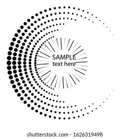 Halftone dots in circle form. round logo . vector dotted frame . design element