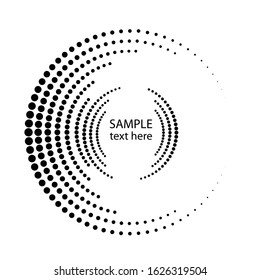 Halftone dots in circle form. round logo . vector dotted frame . design element