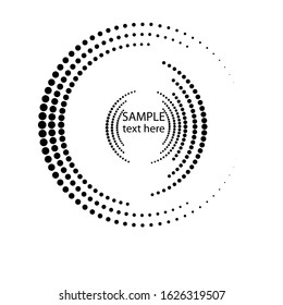 Halftone dots in circle form. round logo . vector dotted frame . design element