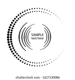 Halftone dots in circle form. round logo . vector dotted frame . design element