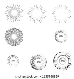 Halftone dots in circle form. round logo . vector dotted frame . design element
