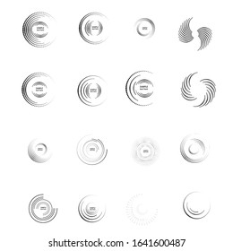 Halftone dots in circle form. round logo . vector dotted frame . design element