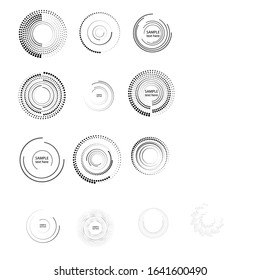 Halftone dots in circle form. round logo . vector dotted frame . design element