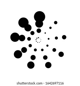 Halftone dots in circle form. round logo . vector dotted frame . design element