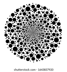 Halftone dots in circle form. round logo . vector dotted frame . design element