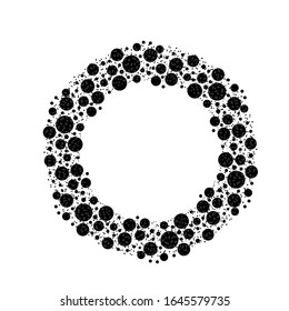 Halftone dots in circle form. round logo . vector dotted frame . design element