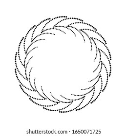 Los puntos de semitono en forma circular. logo circular . cuadro de puntos vectoriales . elemento de diseño