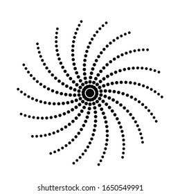 Halftone dots in circle form. round logo . vector dotted frame . design element