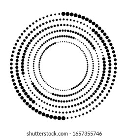 Halftone dots in circle form. round logo . vector dotted frame . design element