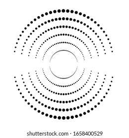 Halftone dots in circle form. round logo . vector dotted frame . design element