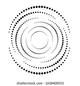Halftone dots in circle form. round logo . vector dotted frame . design element
