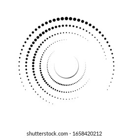 Halftone dots in circle form. round logo . vector dotted frame . design element