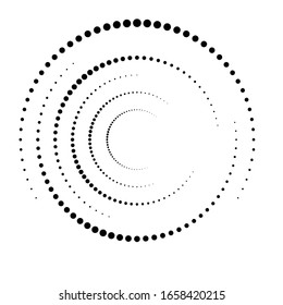Halftone dots in circle form. round logo . vector dotted frame . design element