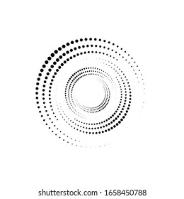 Halftone dots in circle form. round logo . vector dotted frame . design element
