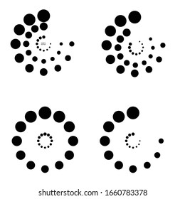 Halftone dots in circle form. round logo . vector dotted frame . design element