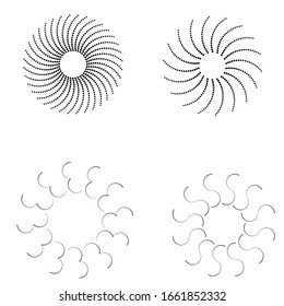 Halftone dots in circle form. round logo . vector dotted frame . design element