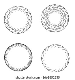 Halftone dots in circle form. round logo . vector dotted frame . design element