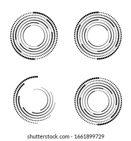 Halftone dots in circle form. round logo . vector dotted frame . design element