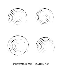 Halftone dots in circle form. round logo . vector dotted frame . design element
