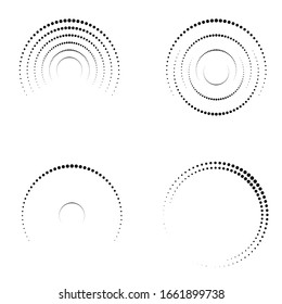 Halftone dots in circle form. round logo . vector dotted frame . design element