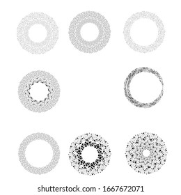 Halftone dots in circle form. round logo . vector dotted frame . design element