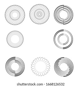 Halftone dots in circle form. round logo . vector dotted frame . design element