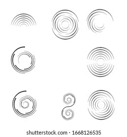 Halftone dots in circle form. round logo . vector dotted frame . design element