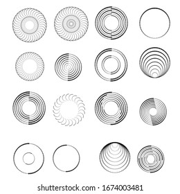 Halftone dots in circle form. round logo . vector dotted frame . design element