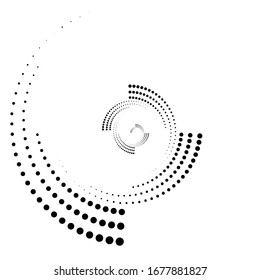 Halftone dots in circle form. round logo . vector dotted frame . design element