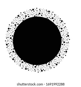 Halftone dots in circle form. round logo . vector dotted frame . design element