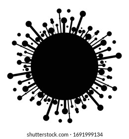 Halftone dots in circle form. round logo . vector design element . Corona virus icon .