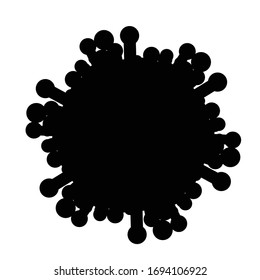 Halftone dots in circle form. round logo . vector design element . Corona virus icon .