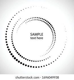 Halftone dots in circle form. round logo . vector dotted frame . design element